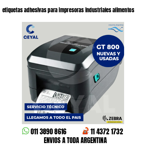 etiquetas adhesivas para impresoras industriales alimentos