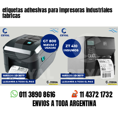 etiquetas adhesivas para impresoras industriales fabricas