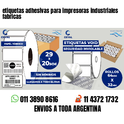 etiquetas adhesivas para impresoras industriales fabricas