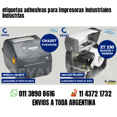 etiquetas adhesivas para impresoras industriales industrias