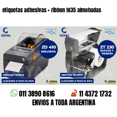 etiquetas adhesivas   ribbon hl35 almohadas