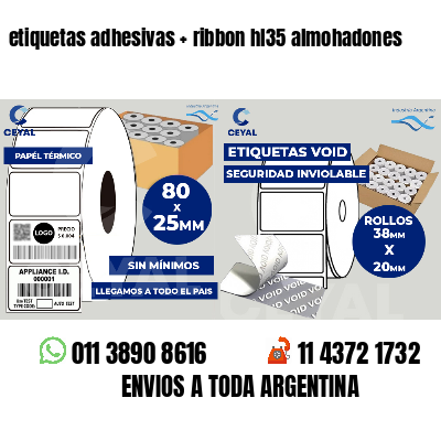 etiquetas adhesivas   ribbon hl35 almohadones