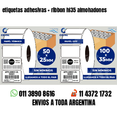 etiquetas adhesivas   ribbon hl35 almohadones