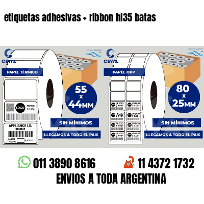 etiquetas adhesivas   ribbon hl35 batas