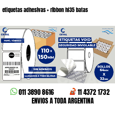 etiquetas adhesivas   ribbon hl35 batas