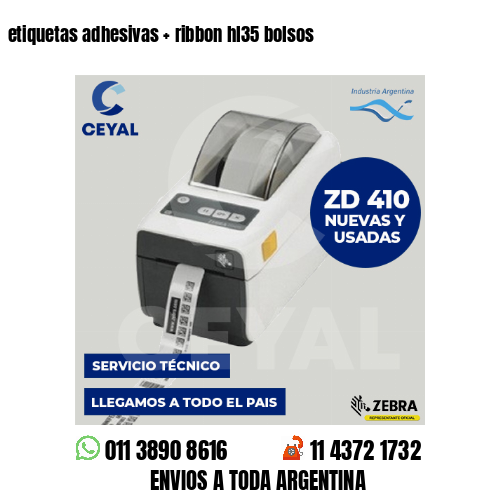 etiquetas adhesivas   ribbon hl35 bolsos