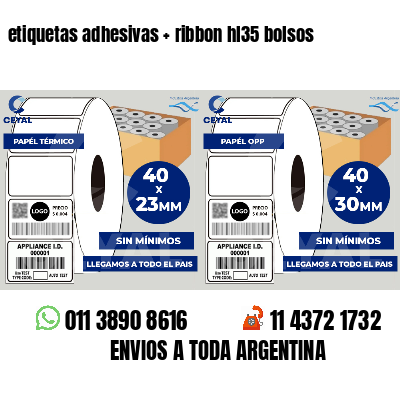 etiquetas adhesivas   ribbon hl35 bolsos