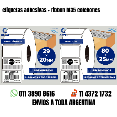 etiquetas adhesivas   ribbon hl35 colchones