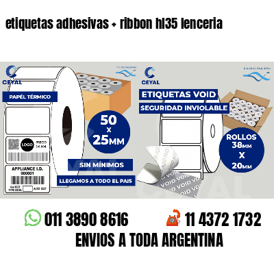 etiquetas adhesivas   ribbon hl35 lenceria