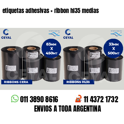 etiquetas adhesivas ribbon hl35 medias