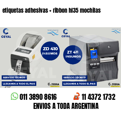 etiquetas adhesivas   ribbon hl35 mochilas