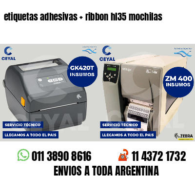 etiquetas adhesivas   ribbon hl35 mochilas