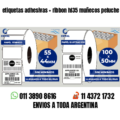 etiquetas adhesivas   ribbon hl35 muñecos peluche