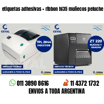 etiquetas adhesivas   ribbon hl35 muñecos peluche