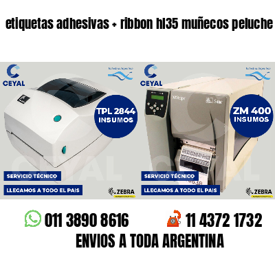 etiquetas adhesivas   ribbon hl35 muñecos peluche