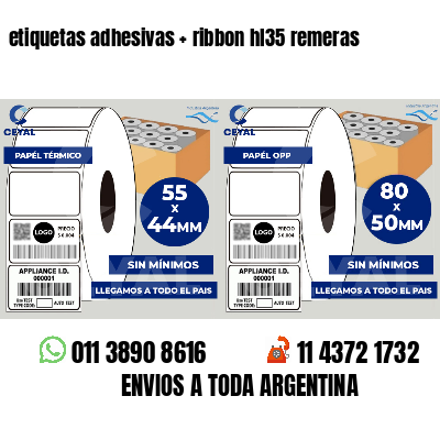 etiquetas adhesivas ribbon hl35 remeras