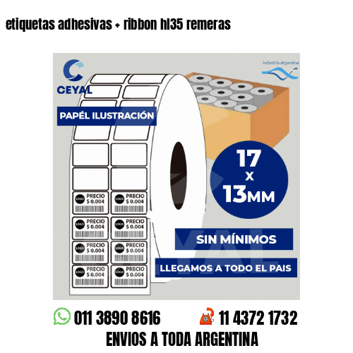 etiquetas adhesivas   ribbon hl35 remeras