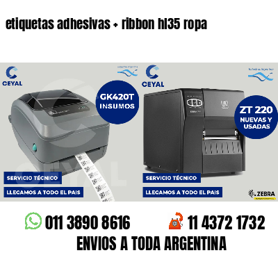 etiquetas adhesivas   ribbon hl35 ropa