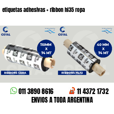 etiquetas adhesivas   ribbon hl35 ropa