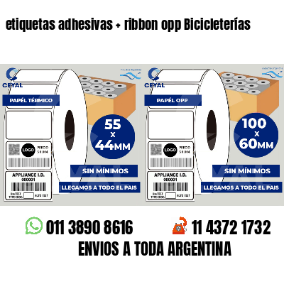 etiquetas adhesivas   ribbon opp Bicicleterías