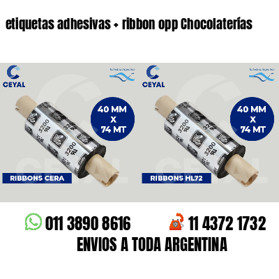 etiquetas adhesivas   ribbon opp Chocolaterías