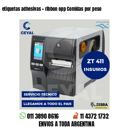 etiquetas adhesivas   ribbon opp Comidas por peso