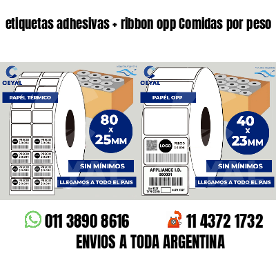 etiquetas adhesivas   ribbon opp Comidas por peso
