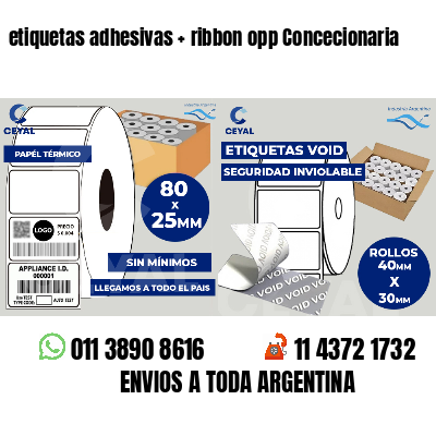 etiquetas adhesivas   ribbon opp Concecionaria