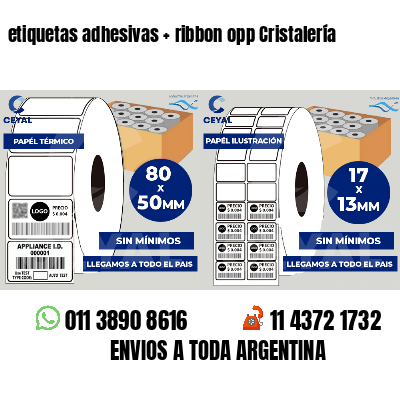 etiquetas adhesivas   ribbon opp Cristalería