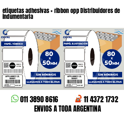 etiquetas adhesivas   ribbon opp Distribuidores de indumentaria