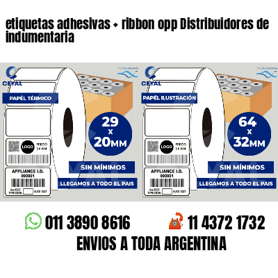 etiquetas adhesivas   ribbon opp Distribuidores de indumentaria