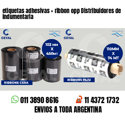etiquetas adhesivas   ribbon opp Distribuidores de indumentaria