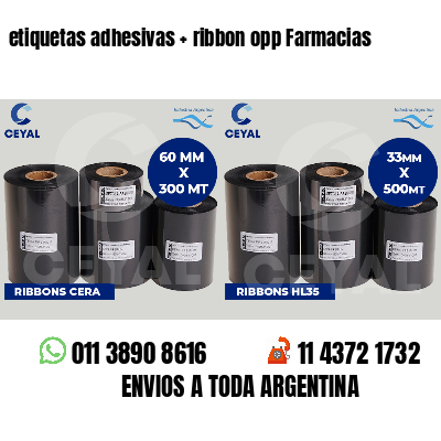 etiquetas adhesivas   ribbon opp Farmacias