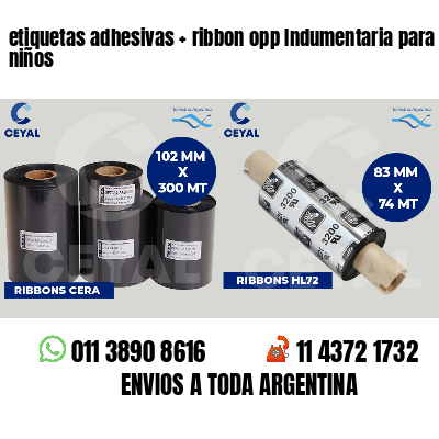 etiquetas adhesivas   ribbon opp Indumentaria para niños