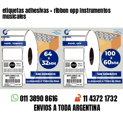 etiquetas adhesivas   ribbon opp Instrumentos musicales