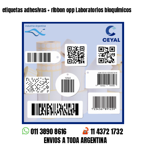 etiquetas adhesivas   ribbon opp Laboratorios bioquímicos