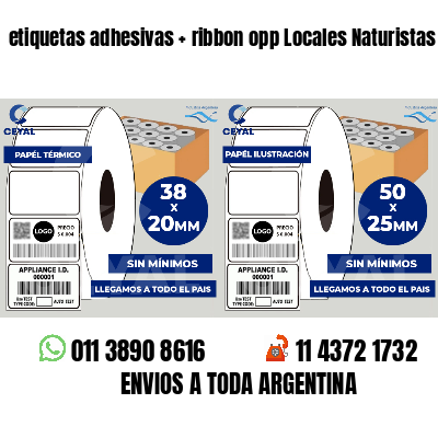 etiquetas adhesivas   ribbon opp Locales Naturistas