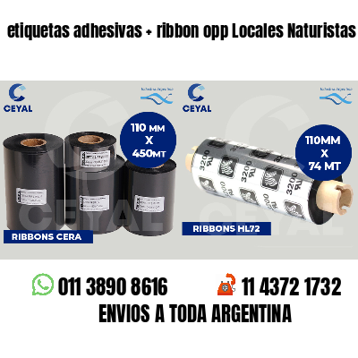 etiquetas adhesivas   ribbon opp Locales Naturistas