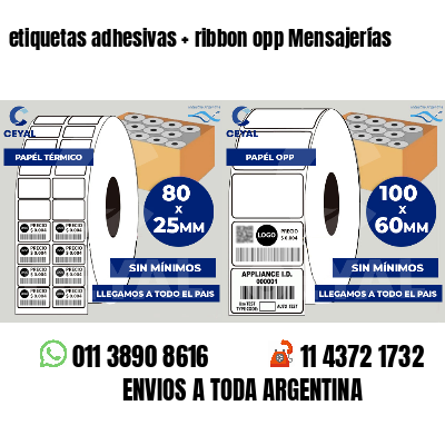 etiquetas adhesivas   ribbon opp Mensajerías