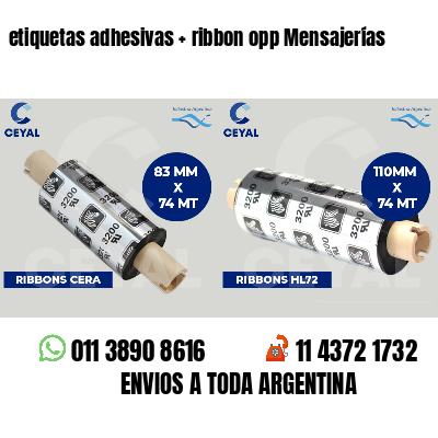 etiquetas adhesivas   ribbon opp Mensajerías