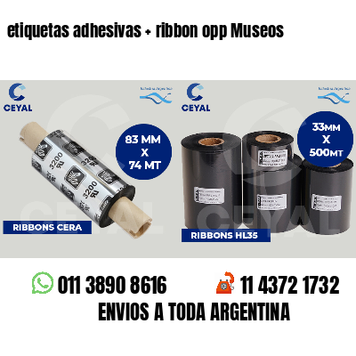etiquetas adhesivas   ribbon opp Museos