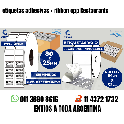 etiquetas adhesivas   ribbon opp Restaurants