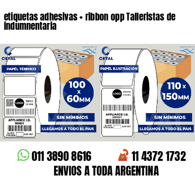 etiquetas adhesivas   ribbon opp Talleristas de indumnentaria