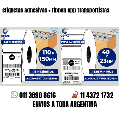 etiquetas adhesivas   ribbon opp Transportistas