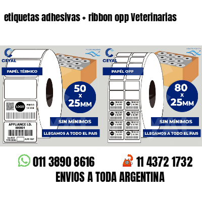 etiquetas adhesivas   ribbon opp Veterinarias