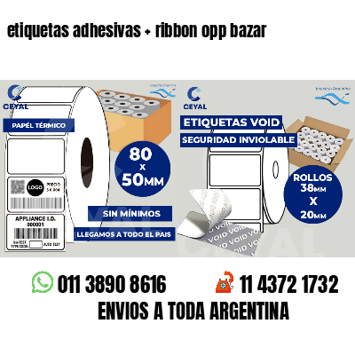 etiquetas adhesivas ribbon opp bazar