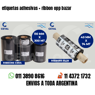 etiquetas adhesivas   ribbon opp bazar