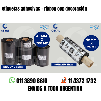etiquetas adhesivas   ribbon opp decoración