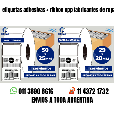 etiquetas adhesivas   ribbon opp fabricantes de ropa
