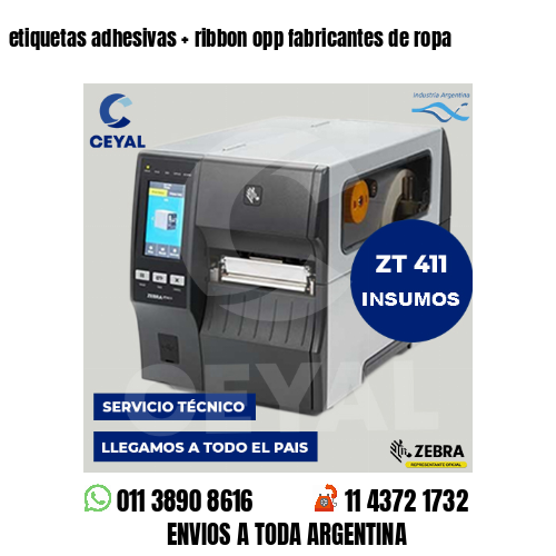 etiquetas adhesivas   ribbon opp fabricantes de ropa